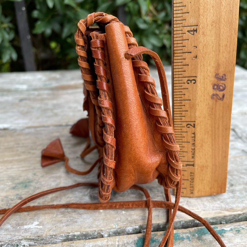 Vintage Leather Patchwork Mini Bag - image 4